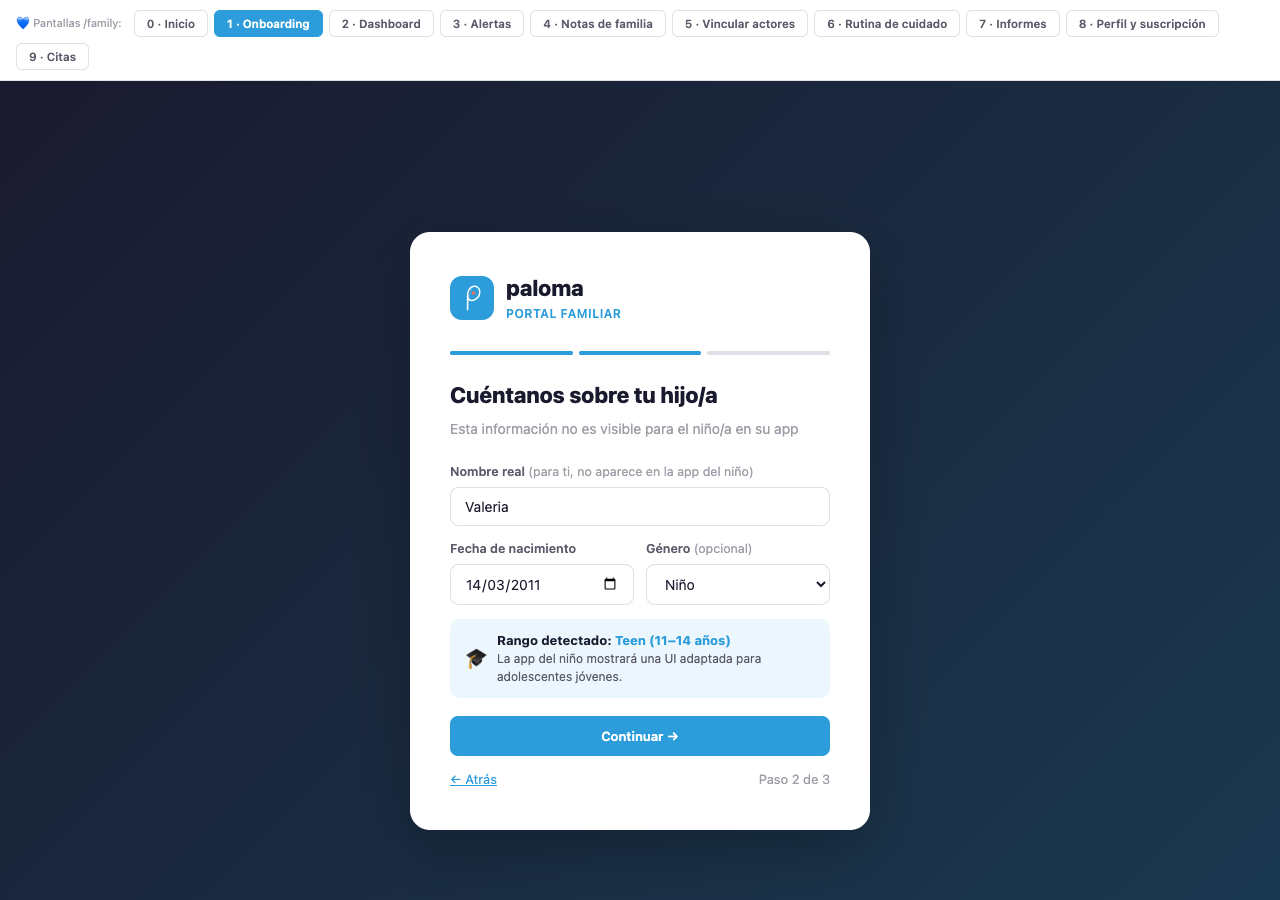 Vista previa Portal Familiar